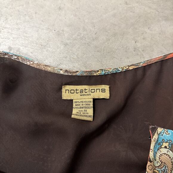 Notations Tiered Floral Boho Peasant Skirt Fairy 1X Paisley Y2K Earth Tones - Picture 7 of 9